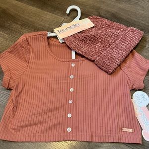 Kenzie Crop Top & Matching Hat Size 14 New